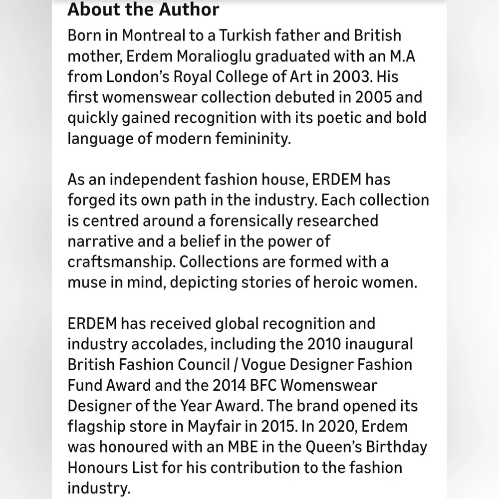 ERDEM, The Book, Retail Price $125.00 USD